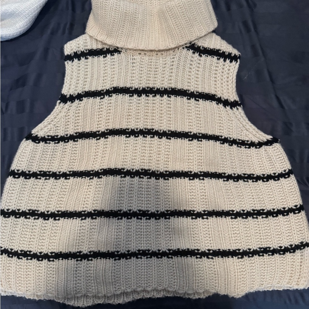Striped Cream and Black Women's Sweater